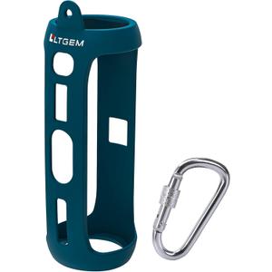 LTGEM Silicone Carrying Travel Case Compatible with JBL FLIP 5 Waterproof Portable Speaker with Extra Carabiner - Blue