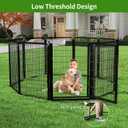 Dog Playpens with Low Threshold Gate, 40 Inch 8 Panels Heavy Duty Outdoor Dog Play Pen, RV Camping Yard Indoor Puppy Playpen Portable Pet Pen Fence for Large/Medium/Small Dogs