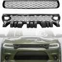 Front Upper Lower Grille For 2015-2023 Dodge Charger SRT Scat Pack Daytona Dual Kit Mesh Grill 68417502AA 68394592AA 68417505AB