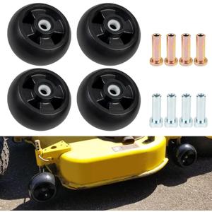 Lawn Mower Deck Gauge Wheel Kit Compatible with John Deere 48" 54" 60" 62 72" 200 300 400 GT GX LT LX X300 X400 X500 X700 Lawn Tractor Mower Deck Wheels Replacement For AM124706 210-300 AM125172 4P