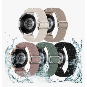 5 Pack Stretchy Bands Compatible with Samsung Galaxy Watch 7 6 5 4 FE Band 40mm 44mm 45mm/Watch 6 4 Classic 4 42mm 46mm 43mm 47mm/Active 2, 20mm Water-Resistant Elastic Nylon Sport Strap