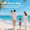 Lyreh 3pcs Mesh Drawstring Beach Bag, 3 Color Durable Beach Sand Toys Mesh Backpack Swim and Pool Balls Storage Bags Packs for Kids Men Women Athletic Gym Sports Workout(Green, Blue, Pink)