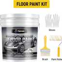 Acrylic Concrete & Garage Floor Paint 5 Gallon Blue 900-1100 sq.ft Interior/Exterior Concrete Paint for Basement Floors, Porch, Driveways Concrete Coating Semi Gloss, 640 Fl Oz