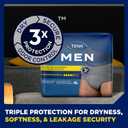 Tena Protective Incontinence Underwear for Men, Maximum, Large, Grey, 80 Count (Waist Size 34in-44in)