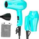 Foldable Travel Hair Dreyr Mini:Dual Voltage Lightweight Blow Dryer with Pouch,1200w Compact Pink Small Hair Dryer for Acrylic Paint Pouring(Turquoise Green)