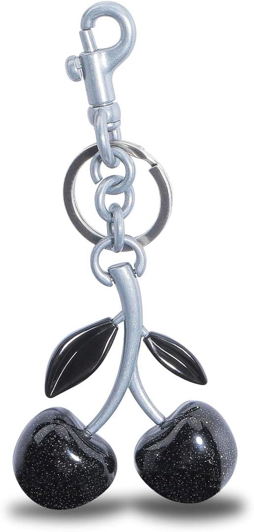 Keychain Cherry Bag Charms Purse: Key Chains Women Cute - Car Keyrings Leather Handbags - Fashion Enthusiasts (Blcak)