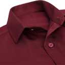 Lilax Boys' Button Down Shirt Solid Long Sleeve Dress Shirt (Red)