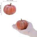 Winlyn 12 Pcs Small Rustic Faux Velvet Pumpkins Decorative Blush Coral Pink Peach Ivory Fabric Foam Pumpkins 3" for Fall Wedding Bbay Shower Thanksgiving Halloween Table Centerpiece Dcor