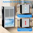 Dehumidifier, 72 OZ Water Tank Dehumidifiers for Home, 1076 sq. ft. Dehumidifier for Basement Bathroom Bedroom with Auto Shut Off, 7 Colors LED Light, Quiet Dehumidifiers with Sleep Mode