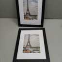 Hongkee 9x12 Picture Frame Set of 4, Made of Real Glass and Rustic Black Frame - Display Picture 6x8 with Mat or 9 x 12 Without Mat, 9 by 12 Photo for Wall or Tabletop - 2pc