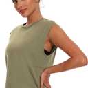 Womens Workout Crop Tank Tops Loose Sleeveless Summer T Shirts Oversize Active Yoga Gym Tee Y2k (XL)