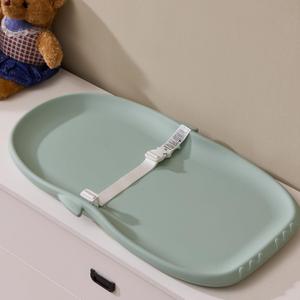 Luxury Little Portable EVA Baby Changing Pad Waterproof Changing Pad for Diaper Changes,Dressing,Baby Massage & Moisturizer Application,Soft & Non-Slip, Adjustable Safety Belt, Penguin Design,Green