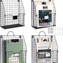 DILIBRA 4 Packs Hanging Wall File Organizer, Foldable Wall Magazine File Holder with Handle and Tag Slot, Metal Wall Mounted Mail Organizer Rack Folder Holder for Document Office Door Home Black