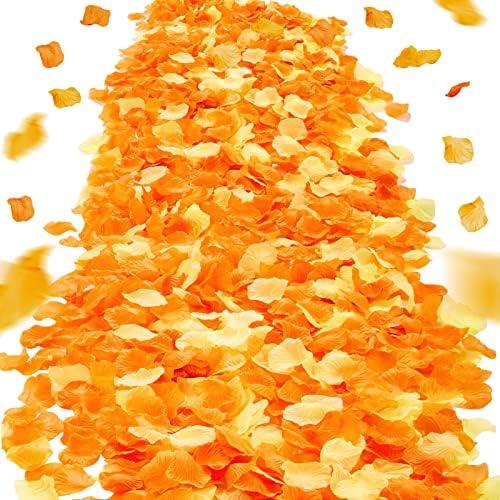 Amazon.com: Giegxin 2000 Pcs Orange Yellow Rose Petal for Wedding Decorations Fake Silk Rose Flower Petals Artificial Rose Petals for Romantic Night Bridal Shower Party Decor : Home & Kitchen