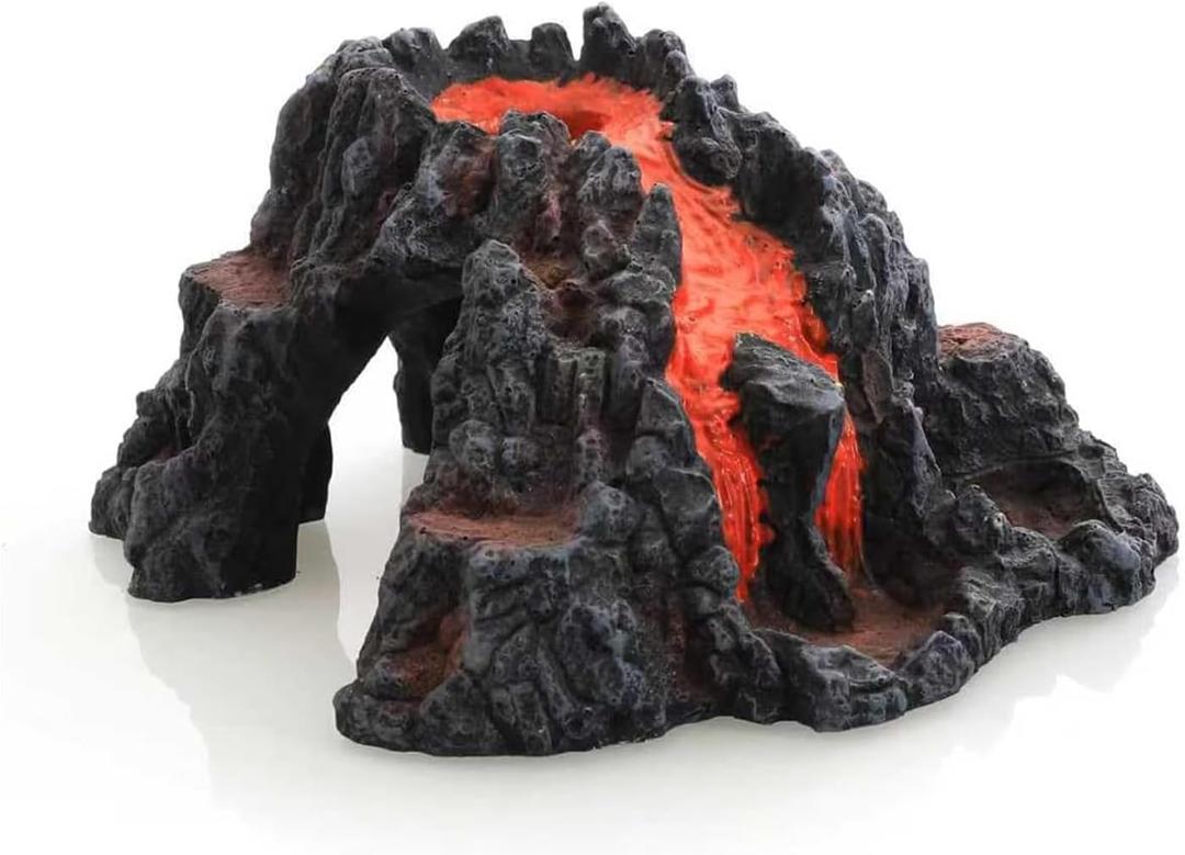 Aquarium Decorations Cave Fish Tank Accessories Volcano Decor (Large)