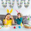 100 Feet Easter Tinsel Garland Colorful Egg Metallic Twisted Hanging Streamer Spring Garland for Easter Decoration Birthday Party Supply, White