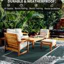 COCOER Floral Outdoor Rug 8x10 Reversible Waterproof Patio Rug - Quick Dry - Comfortable & Soft - Suitable for All Weather - Easy Clean (Tealwhite)