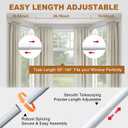 Bay Window Curtain Rods, 36-160" Heavy Duty Corner Curtain Rod, Adjustable DIY Design for Center and Side Rods,U-Shape 1 inch Drapery Rod Set with Brackets for Windows - White