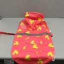 DELIFUR Large Dog Raincoat- Waterproof Dog Rain Poncho Adjustable Double Layer Rain Jacket with Hood for Medium Large Dogs Designed with Leash Hole Reflective Strip and Ducks (Pink Duck, Large)