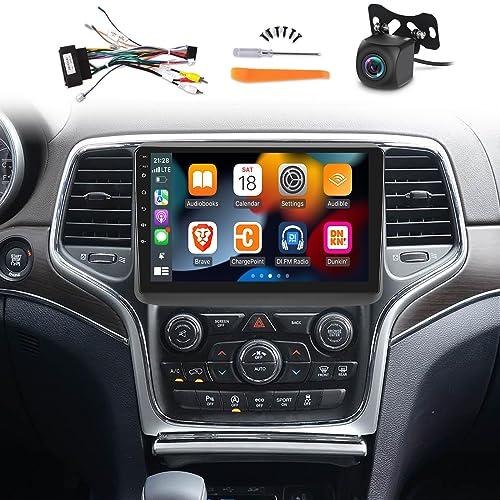 Android Car Stereo for Jeep Grand Cherokee 2014 2015 2016 2017 with DSP, 9 Inch HD Touchscreen Radio Wireless Apple Carplay & Android Auto GPS WiFi SWC + AHD Backup Camera 2+32G