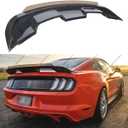 Wicker Bill Rear Spoiler Compatible with 2015-2023 Ford Mustang, GT500 GT350 Style Trunk Exterior Tail Deck Lid Wing Wickerbill Lip Splitter Man Gift (Carbon Fiber Pattern)