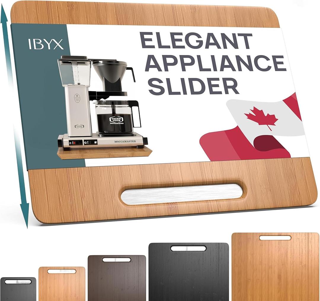 Ibyx Elegant Sliding Tray for Your Coffee Maker & Heavy Kitchen Appliances - Sturdy, Slides Easily from Under The Cabinet (Natural, 13W x 10.5D)