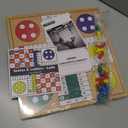 AMEROUS 12 inches Wooden Ludo Board Game - Snakes and Ladders, 2 in 1 Reversible, 1-4 Players Family Dice Games Set for Kids, Adults, Classics Tabletop Version (Gift Box Packed)