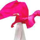 Wuchieal 74" x 55" Large soft semicircle Worship Flags, satin semicircle Banner Praise Flag with Scalable Rods 1 pair (Dark pink)