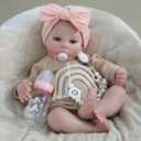 WOOROY Realistic Reborn Baby Dolls - 18 Inch Lifelike Newborn Baby Girl, Real Life Baby Dolls with Soft Weighted Body, Real Baby Reborn Gift Set for Kids Age 3