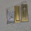 Pocket Door Lock with Key Privacy Pocket Door Handle Hardware with Lock for Bathroom Bedroom Invisible Rectangular Edge Pull Furniture Hardware(Brushed Gold, 7 Inch)