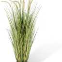 KOL Artificial 4ft Horsetail Reed Grass, 47.2in Artificial Indoor Outdoor Fake Grass Plant, Home Office Wedding Decorative Artificial Plants & Flowers in Pot Faux Plant Greenery, Housewarming Gift