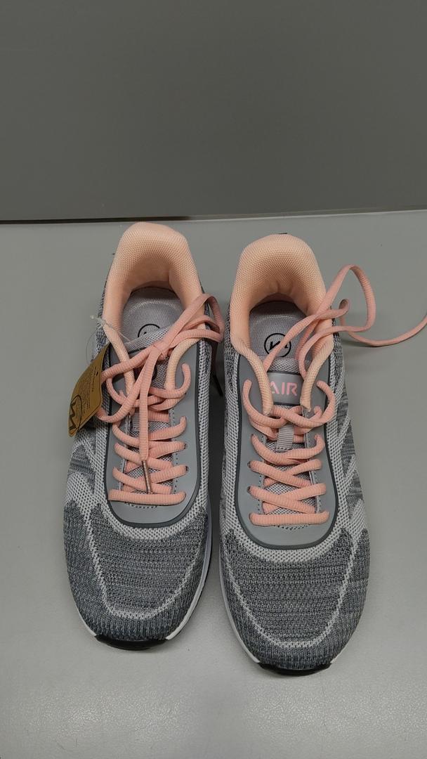 Autper Women Walking Shoes for Plantar Fasciitis Arch Support Orthotic Tennis Non Slip Fashion Sneakers for Foot and Heel Pain Relief All Day Standing Greypink US 7