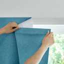 Jilron 100% Blackout Curtain,Adhesive Curtain,Black Out Window Cover No Drilling Travel Kit,Perfect for Media Rooms, Dormitories and Renters (Stone Blue - W35 × L60 in)