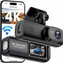 Dash Cam 4K Front, Ultra HD Dash Camera for Cars, 1.47''IPS Screen Mini Car Camera with APP Control, Built-in Wi-Fi & G-Sensor, 24H Parking Mode, Night Vision, WDR, Loop Recording, Support 256GB Max (Black)