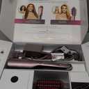 Shark FlexFusion Hair Straightener & Powerful Hair Dryer with Fusion Hair Brush, Ceramic Air Styler with Auto-Wrap Curlers & Concentrator, Ceramic Plates, Cosmic Blush HD641S