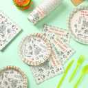 FoldTier 350 Pcs Fresh off the Market Bridal Shower Party Tableware - Paper Plate, Napkin, Cup, Cutlery, Disposable Fresh off the Market Party Decorations for Family and Friends, 50 Guests