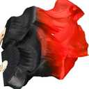 KIKIGOAL 1 Pair Women Faux Silk Belly Dance Fan Veil,Handmade Silk Dance Fan,Bamboo Long Veils For Dancing Performances