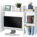 GlossyEnd Sturdy and Elegant Wood Dorm Desk Bookshelf Organizer, Office Desk Bookshelf Holder, Desktop Bookshelf Storage, Desk Book Organizer, Collage Dorm Desk Bookshelf, White