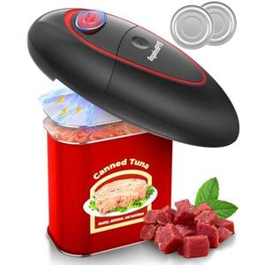 One Touch Electric Can Opener for All Can Sizes, Smooth Edge Design for Seniors with Arthritis, Automatic Kitchen Gadget & Food Safety