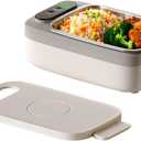 Cordless Electric Lunch Box for Adults,1000 ml Food Container,14000mAh Rechargeable Battery,Heated Lunch Box,Portable Self-Heating Food Warmer for Car, Office, Travel, Picnic,Outdoor