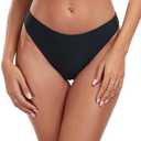 RELLECIGA Women's Mid Waisted High Cut Bikini Bottoms L