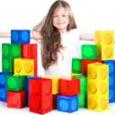 30 Pieces Building Block Party Box in 3 Size Cardboard Background Prop Boxes Game Centerpieces for School Classroom Birthday Table Decoration