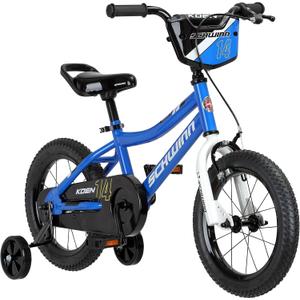 Schwinn Elm and Koen Bike or Balance Bike, 12-20 Inch Bike for Kids Ages 2-13, Black, Blue, Red, Teal, Pink or Purple, SmartStart Ergonomic Design, Adjustable Seat Grows with Child, Training Bicycle (Number Plate/14-Inch Wheels)