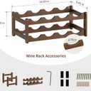 Wine Rack |Open & 2-Tier Bamboo Wine Holder| Freestanding Floor & Countertop Wine Display-Space-Saving Wooden Wine Storage Shelf for Kitchen, Cabinets,Bar & Dining Room(1, 2-Tiers)