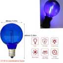15 Pack G40 Light Bulbs LED Replacement Bulbs 1W Shatterproof Plastic G40 LED String Lights E12 Base G40 Globe Light Bulb LED Edison Bulbs for Indoor Outdoor Patio Home Christmas Decor(Blue)
