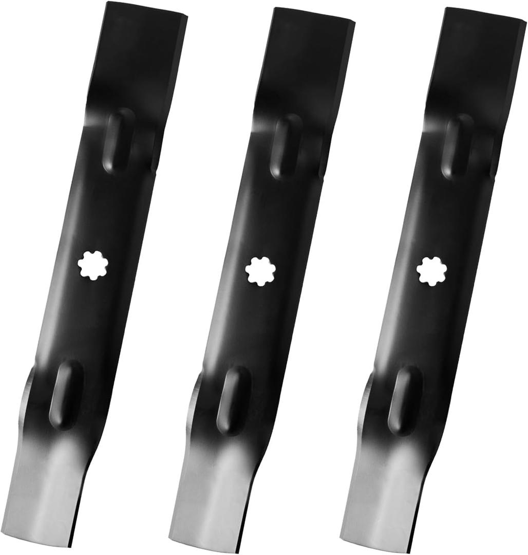 (3 Pack) Replacement Lawn Mower High Lift Blades for John Deere GY20852 GX21784 AM141035 AM137757, Fits LA140 LA145 LA165 D140 for 48 Deck Mower