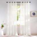 NICETOWN Natural Voile Sheer Bedroom Curtains 84 Inches Long, Grommet Airy & Lightweight Window Treatments Light Filtering for Living Room/Bedroom,W54 x L84, Set of 2