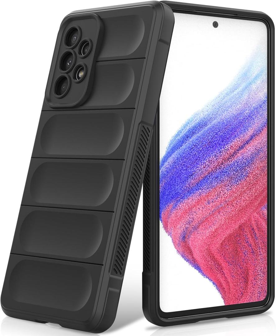 Silicone Case for Samsung Galaxy A53, Anti-Scratch Microfiber Lining, Shockproof Case with Camera Protection, Black