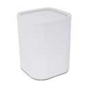 Bath Bliss 8 Liter Acrylic Wastebasket | Weighted Swing Top Lid | Small Trash Can | Waste Bin | Garbage Container | Contemporary Design | Bathroom | Bedroom | Office | Dorm | White (1 Pack)