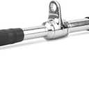 Yes4All Cable Machine Attachment, Double D Handle & Tricep Rope Cable Attachment, Weight Machine Accessories Load 880 LB for Home Gym (H. Metal Rotation Bar Rubber Chrome)